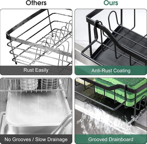 SWILLE sink caddy can be hung on hooks for flexibility.