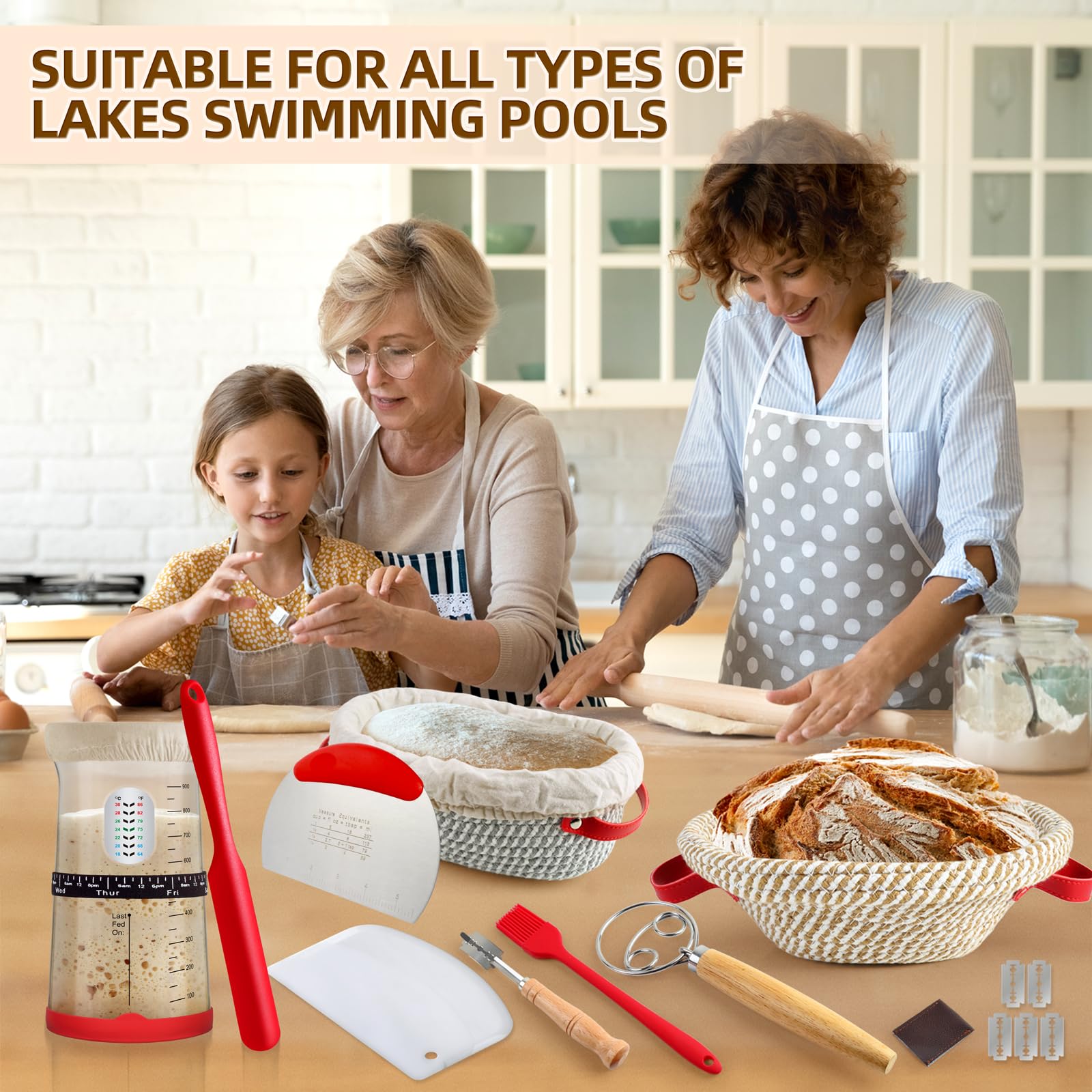 SWIMMORY interchangeable blades offer versatile dough prep options.