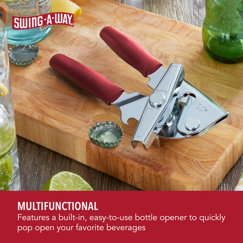 Swing-A-Way 2-in-1 can and bottle opener for versatile opening tasks.