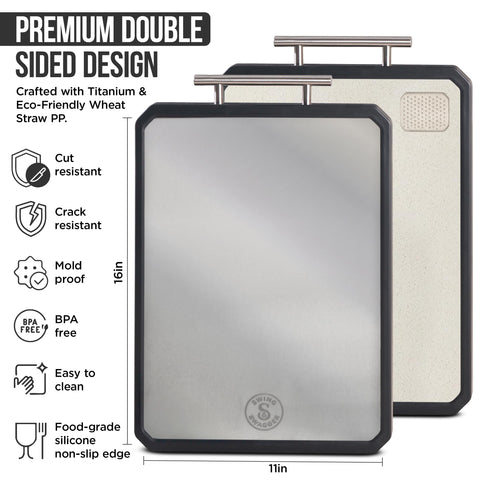 Swing & Swagger titanium side close-up for precise meat prep