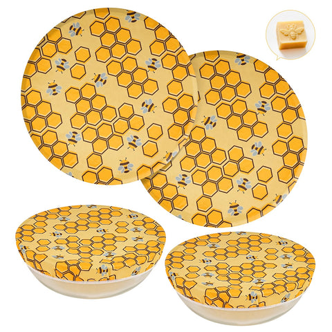 Swiscena beeswax bowl cover 12-inch for large bowls, honeycomb design.