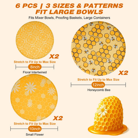 Swiscena beeswax bowl cover 8in pattern B keeping leftovers fresh