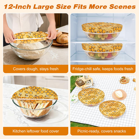 Swiscena reusable bowl cover for fridge and outdoor use.