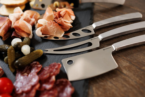 Swissmar Barcelona cheese board and knife showcase modern styling for entertaining.