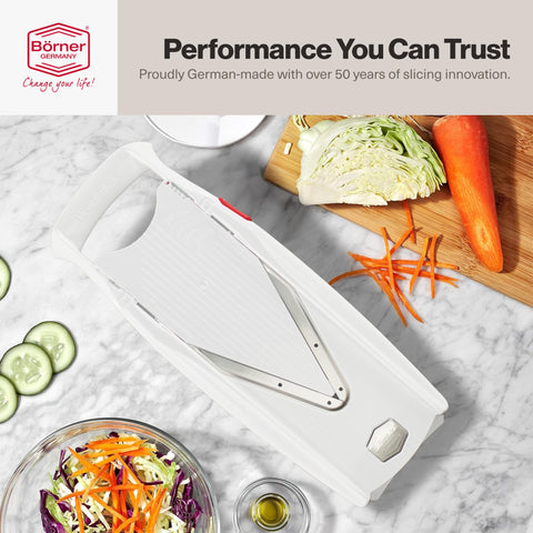 Compact storage and blade safety on Swissmar Börner VPower V-Slicer