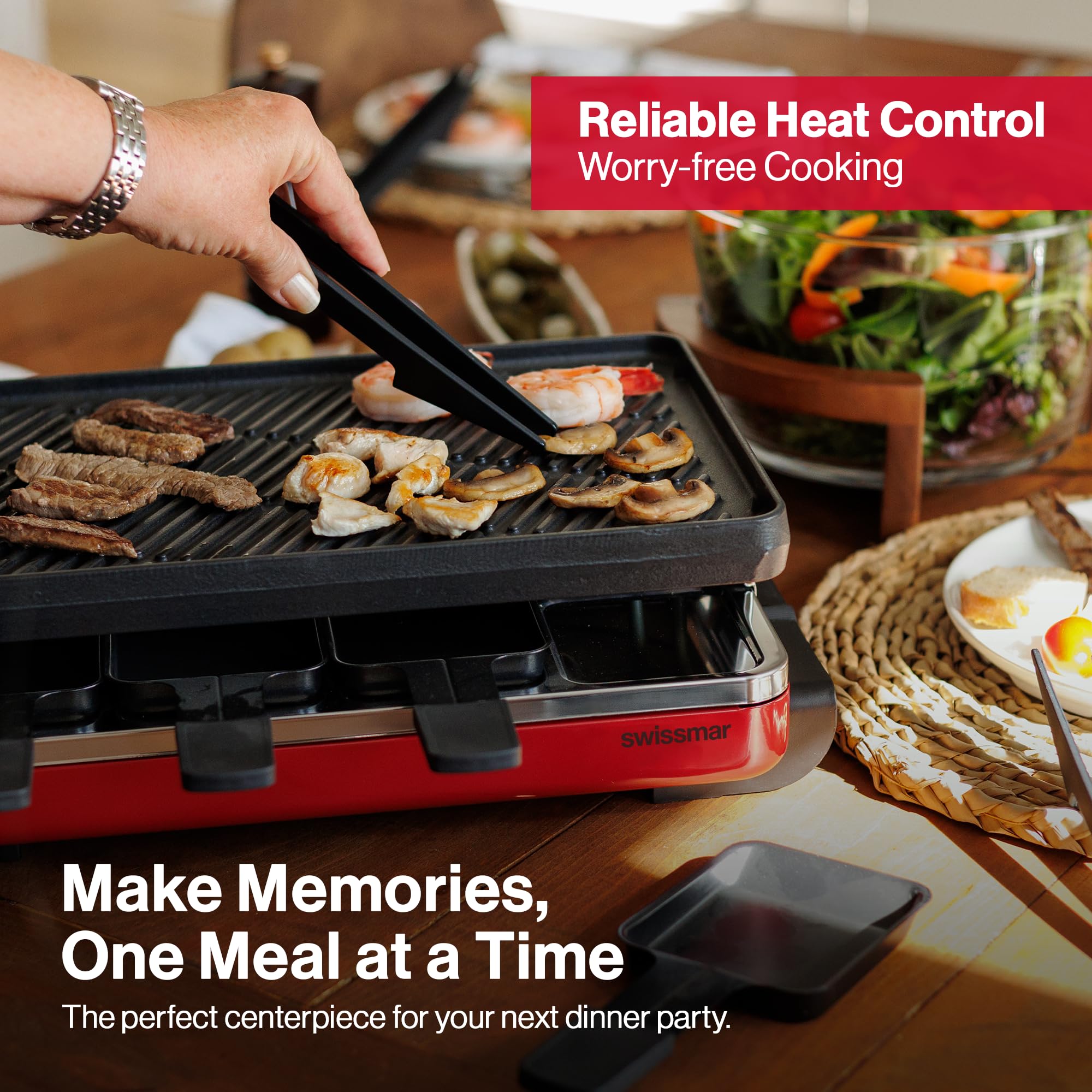 Red design adds warm style to your table.