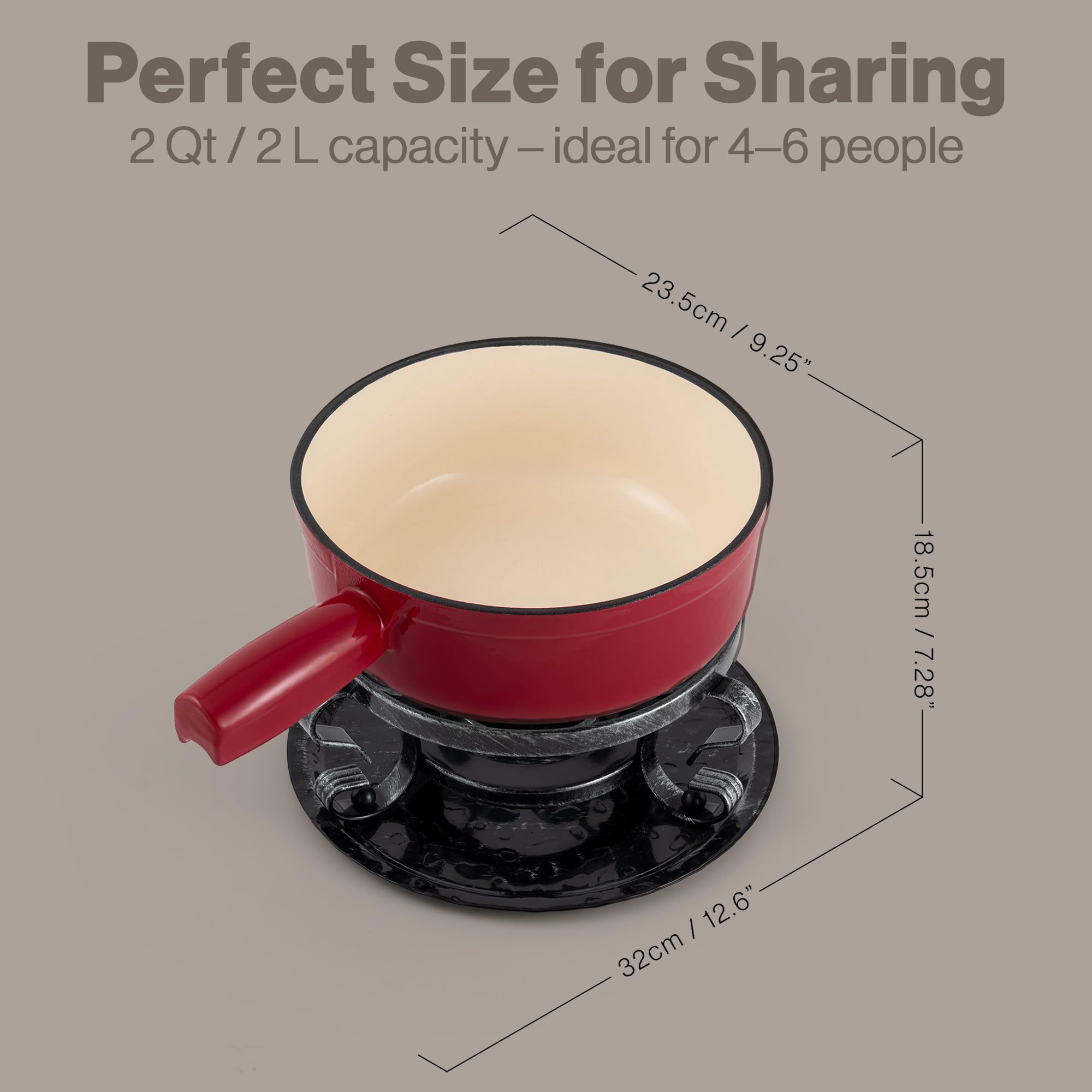Swissmar Lugano cherry red finish adds stylish centerpiece to table