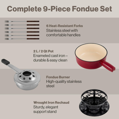 Swissmar Lugano six fondue forks with faux-wood handles for shared dipping