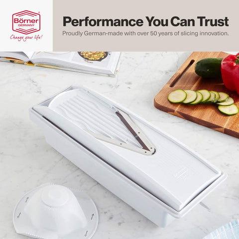 Swissmar V-Prep supports garnishes and salads with restaurant-quality precision