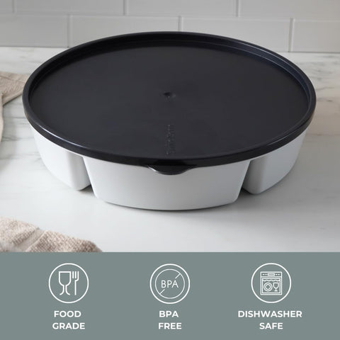 SwivelServe center dip container fit supports convenient sauce or condiment transfer.
