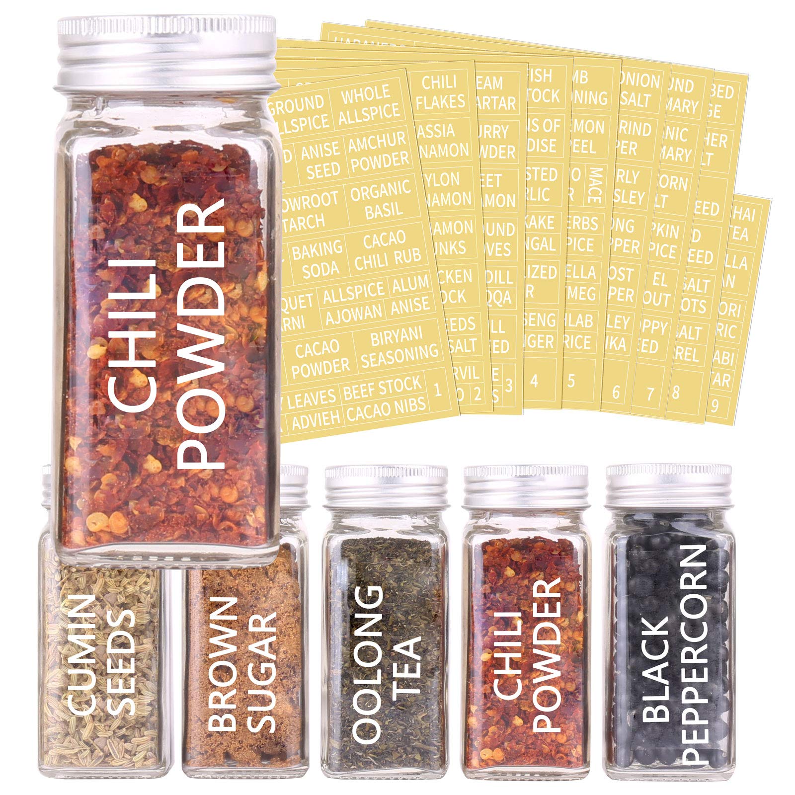 SWOMMOLY jar-body labels provide quick readability from across the kitchen