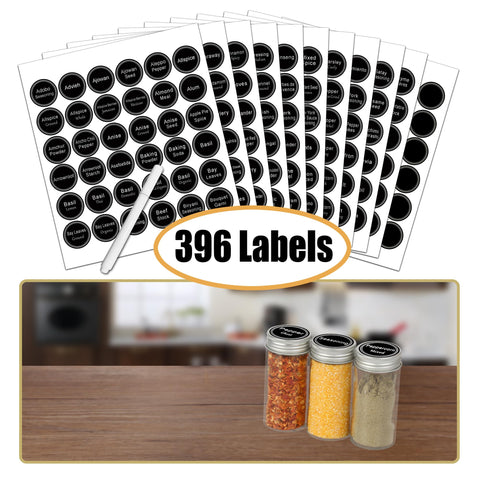 SWOMMOLY 396 spice labels simplify categorization for quick identification.