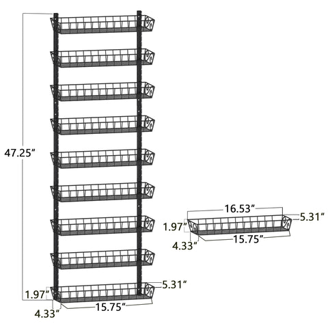 SWOMMOLY adjustable-height shelves show configurable spacing for tall bottles.