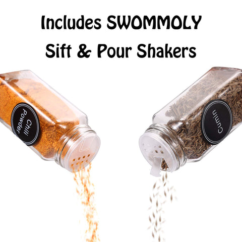 SWOMMOLY chalk marker and labels enable customizable spice lists.