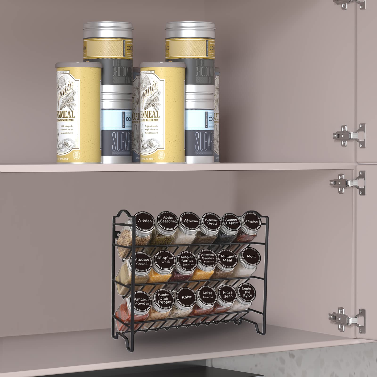 SWOMMOLY labels and chalk marker for quick, customizable spice labeling