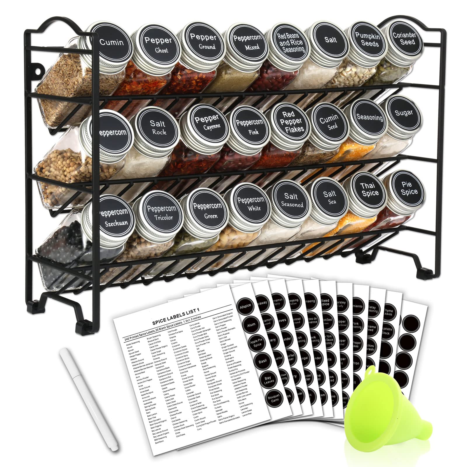 SWOMMOLY spice rack assembly on counter for organized storage