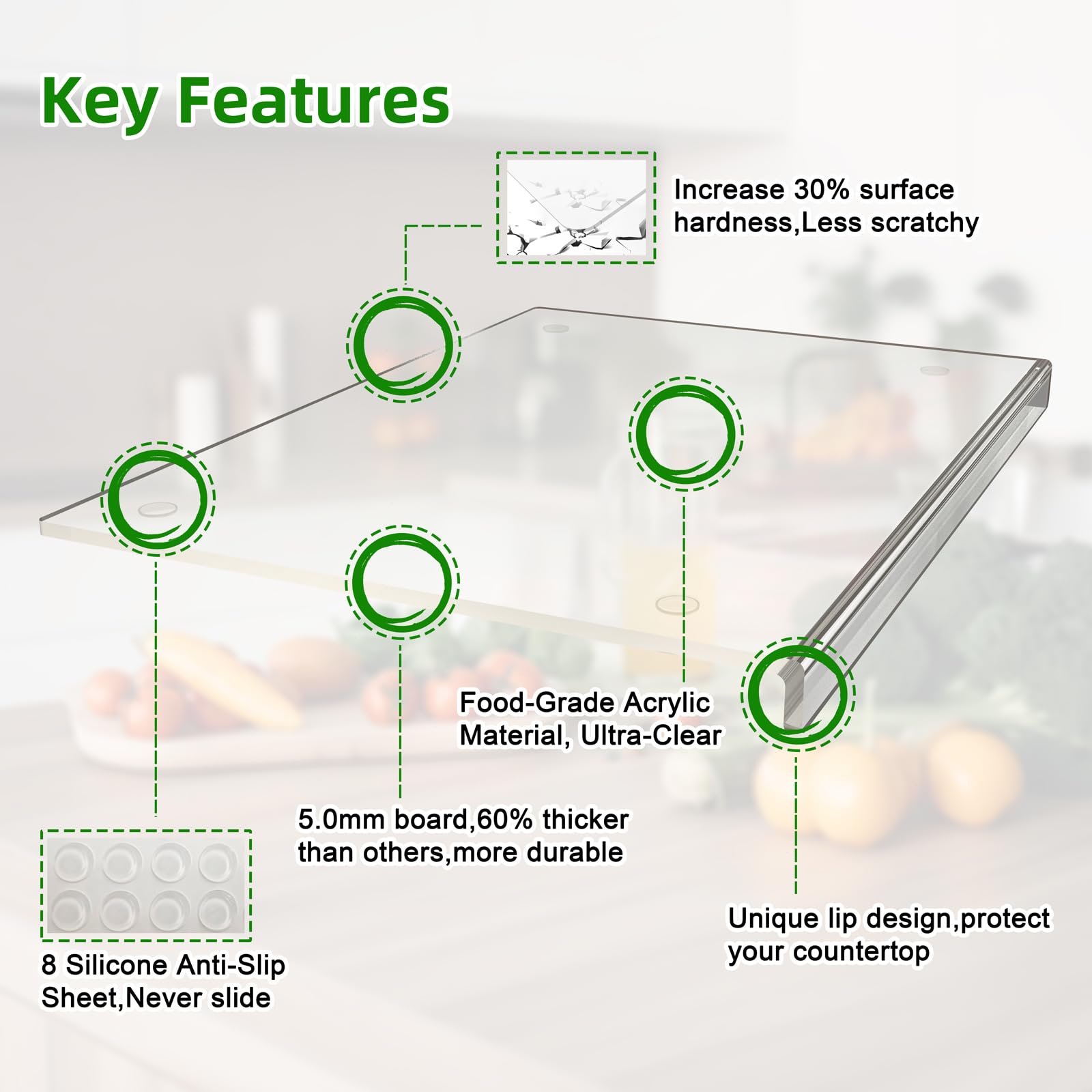 SWSKR acrylic board showing eight non-slip dots for stability