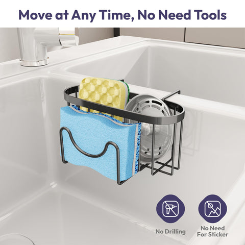 SWTYMIKI easy-install sink caddy requires no drilling or tools.