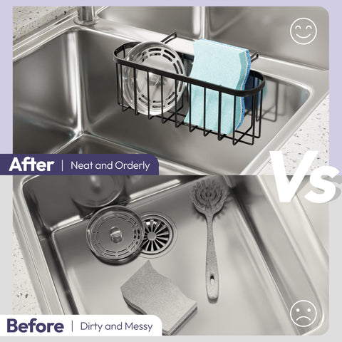 SWTYMIKI sponge holder movable design lets you reposition without scratching your sink.