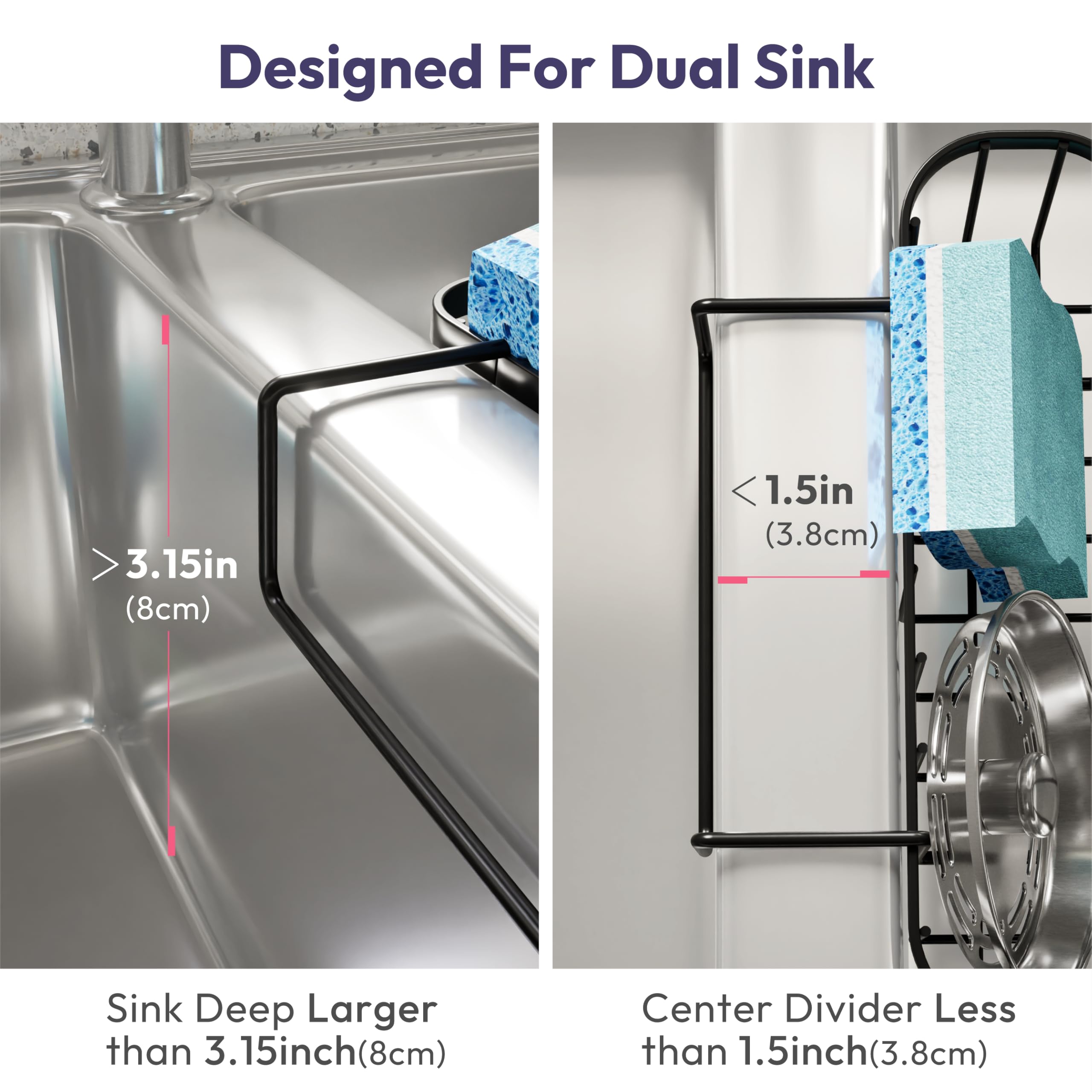 SWTYMIKI sponge holder stainless steel resists rust and lasts in busy kitchen environments.