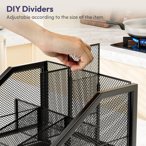 SWTYMIKI anti-slip feet stabilize the organizer on busy countertops.