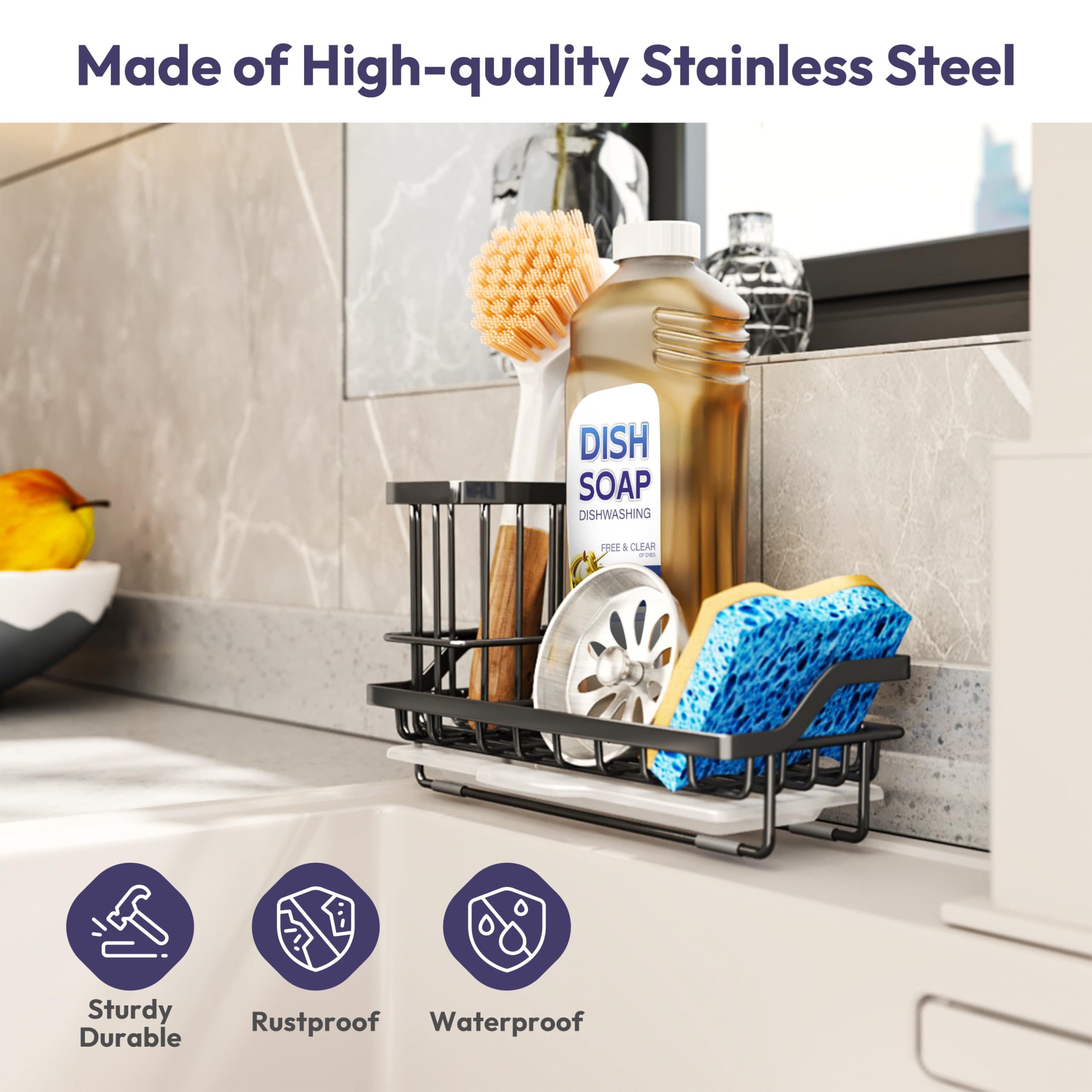 SWTYMIKI sponge holder helps sponges dry and stay tidy.