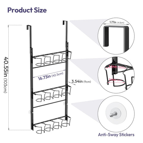 SWTYMIKI tumbler storage system holds up to 12 cups securely.
