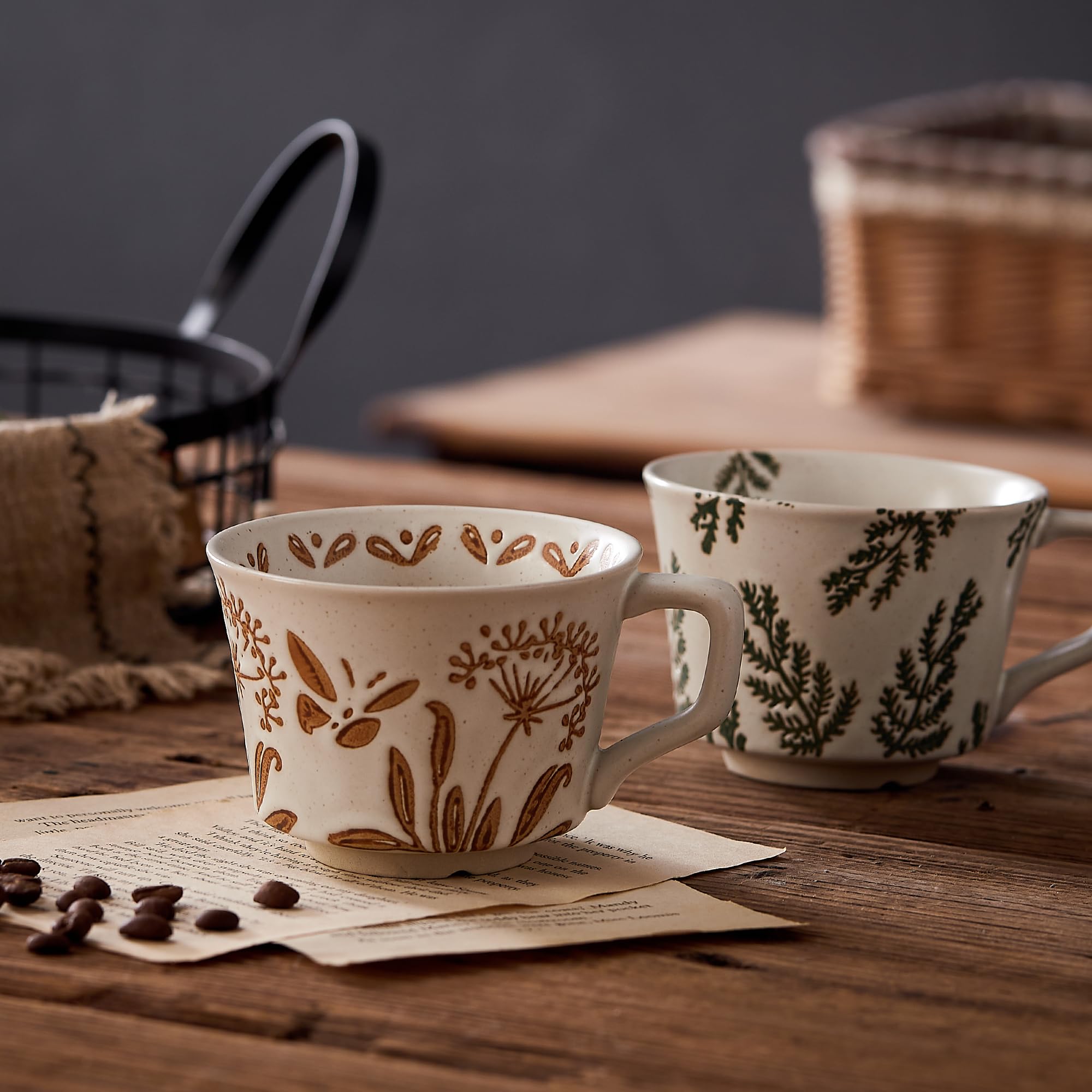 Rustic stoneware mug with earthy glaze ideal for cozy mornings.