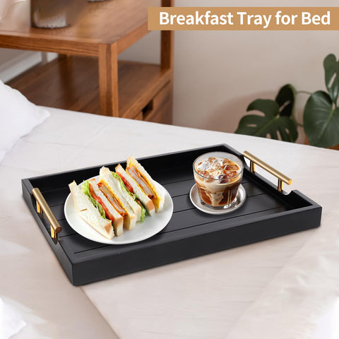 SXNOWS black wood tray complements rustic and modern interiors