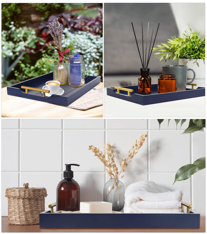 SXNOWS blue wooden tray makes a thoughtful decor gift.