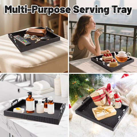 SXNOWS tray with silver handles ready to carry and serve