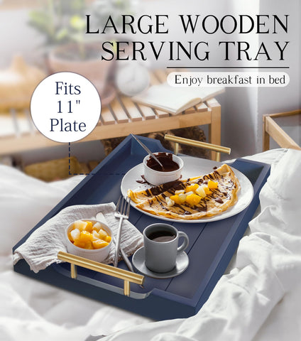 SXNOWS wooden serving tray on a side table for easy meals.