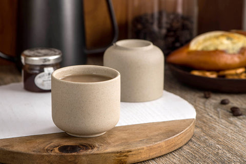 SYJAN HOME stoneware teacups; high-temperature firing for durability.