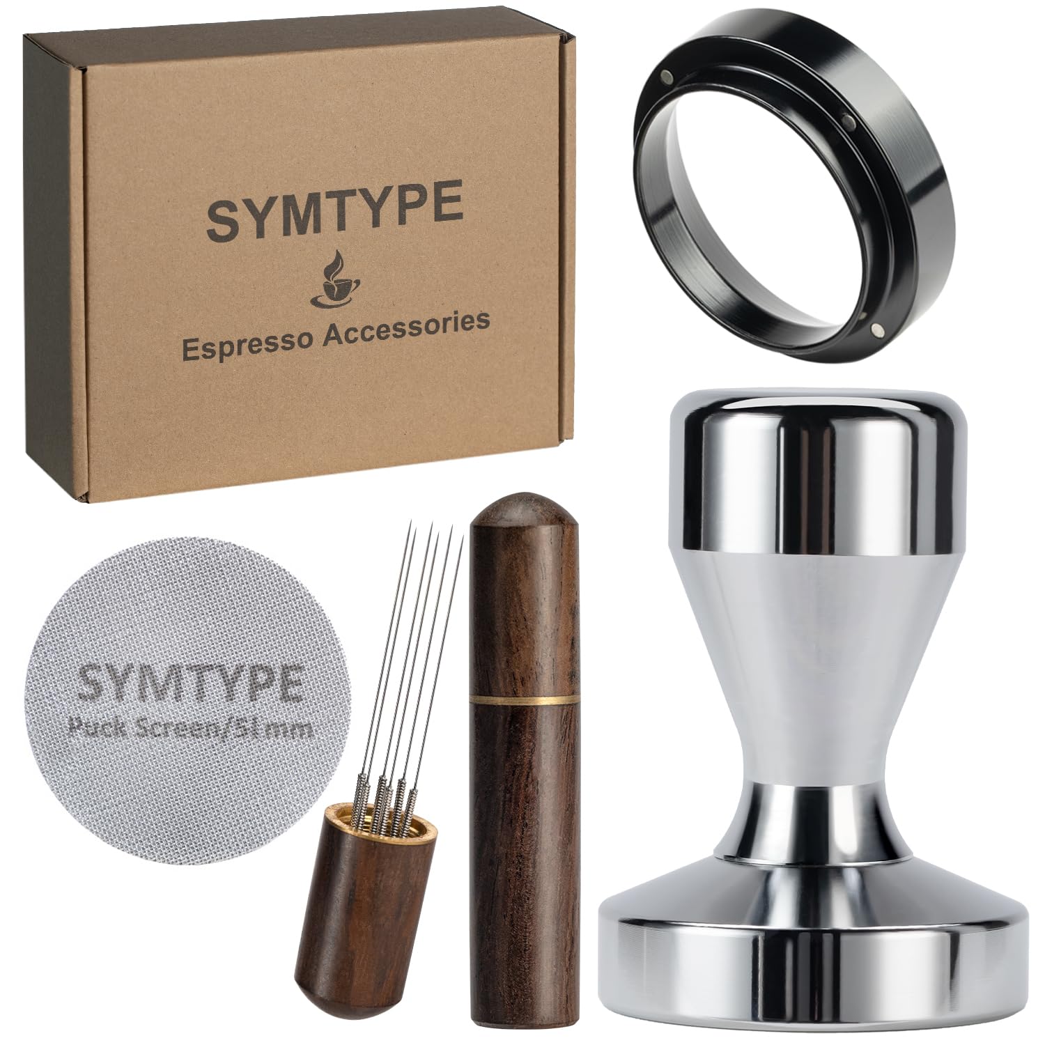 Symtype espresso tamper 51mm close-up promotes even tamping for balanced extraction.