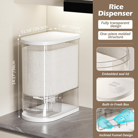 SYNCVIBE rice dispenser interior slope for waste-free portioning.