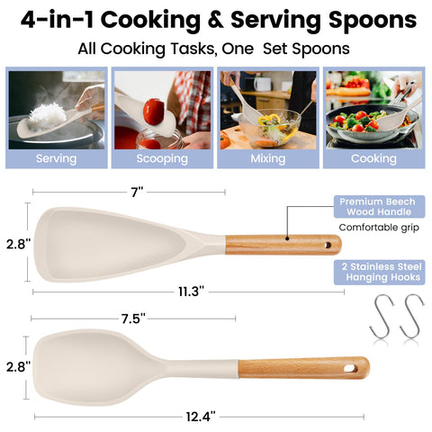 Synezia dishwasher-safe silicone spoons simplify cleanup after cooking