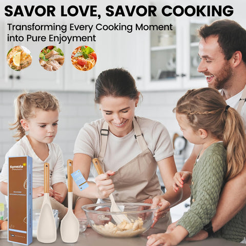 Synezia gift-ready silicone spoons pack ideal for cooking enthusiasts