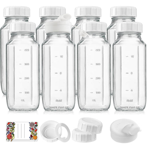 Syntic 8-pack glass bottles ready for juices and on-the-go drinks