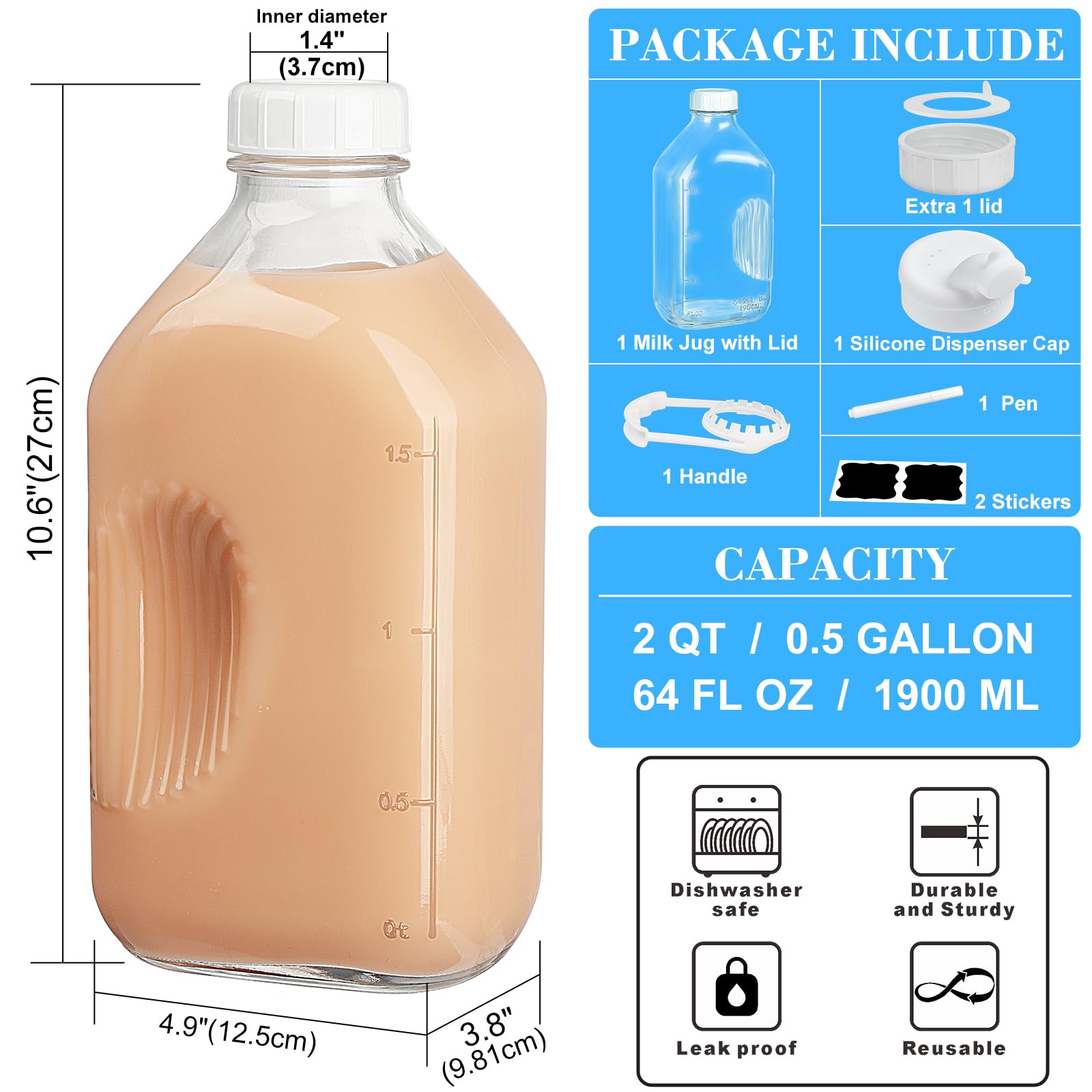 Syntic bottle with handle for easy pouring outdoors.
