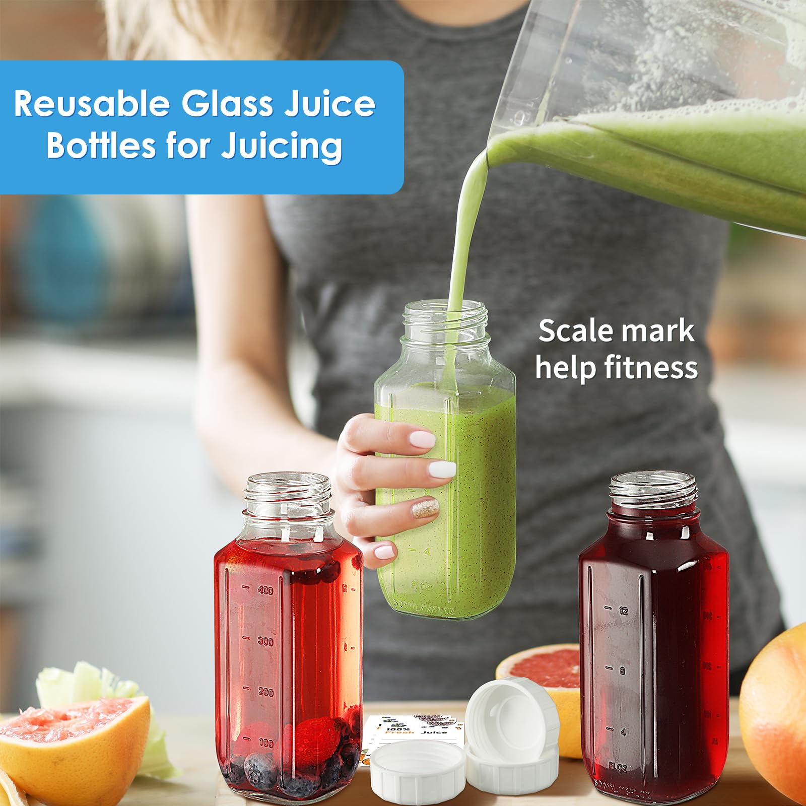 Syntic BPA-free glass bottle ensures safe beverage storage.