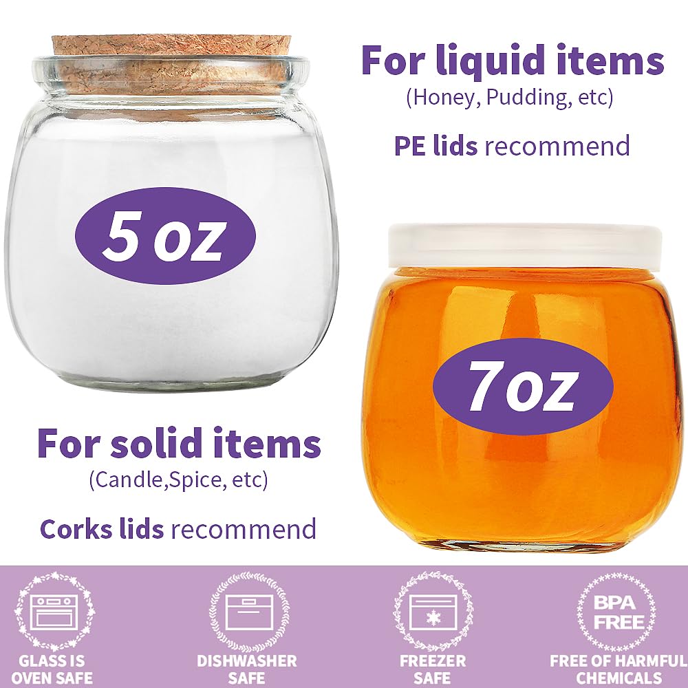 Syntic microwave-safe 7 oz jars for quick snacks and samples.