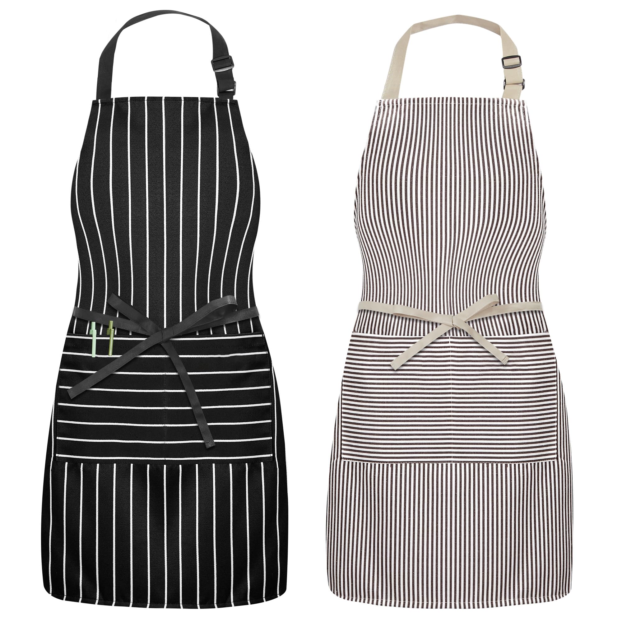 Syntus 2-pack adjustable bib apron waterdrop-resistant for all kitchen tasks