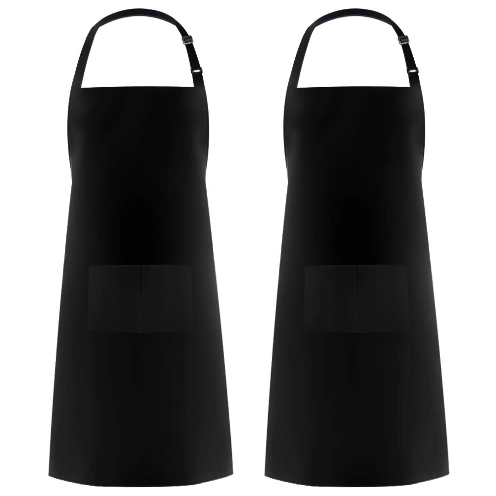Syntus 2 Pack 100% cotton adjustable bib apron with neck strap for a customizable fit