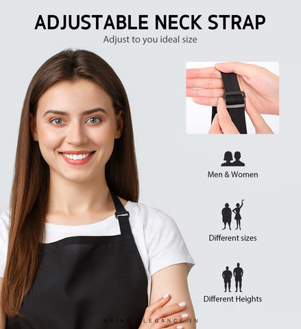 Syntus adjustable neck and long ties ensure a comfortable, versatile fit