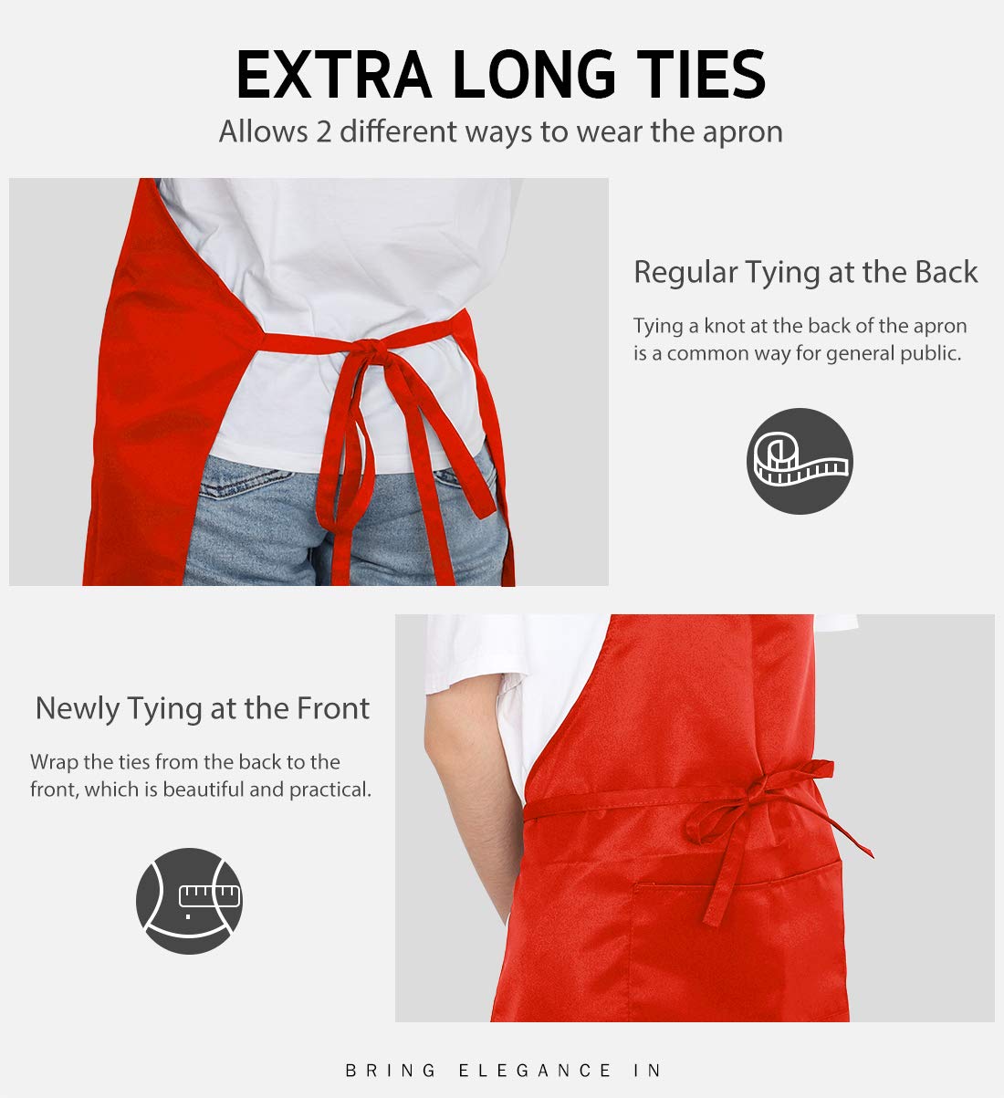 Syntus grease protection red apron keeps clothes clean during grilling.