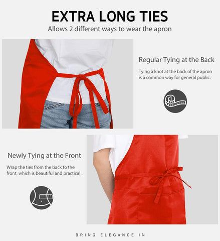Syntus grease protection red apron keeps clothes clean during grilling.