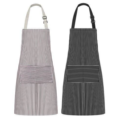 Syntus aprons two-pack on display for convenient kitchen value.