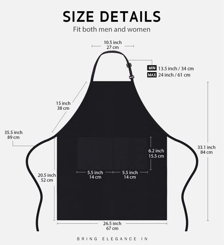 Syntus bib apron front pockets ideal for utensils and phone