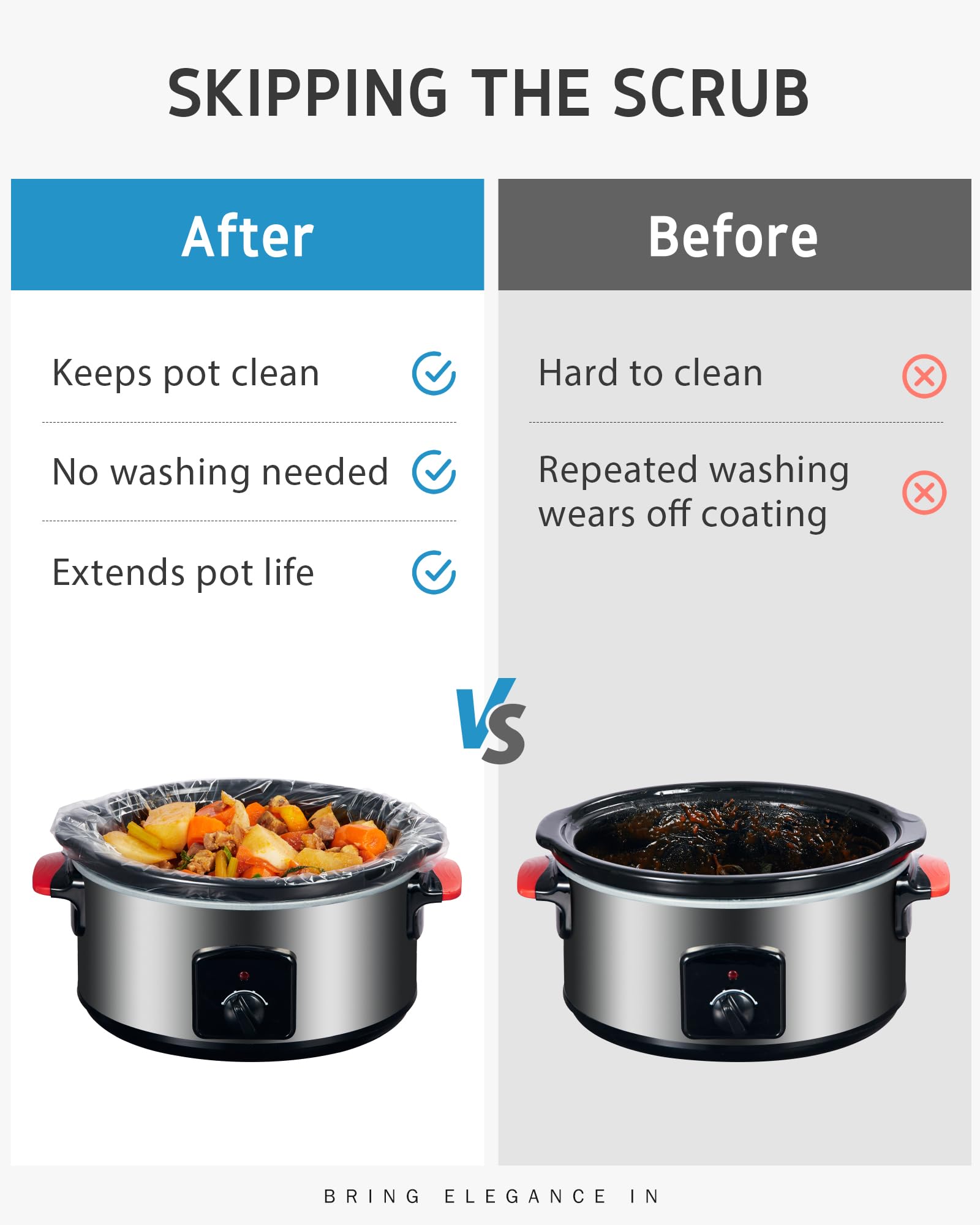 Syntus liners made from BPA-free, puncture-resistant material for safe cooking.