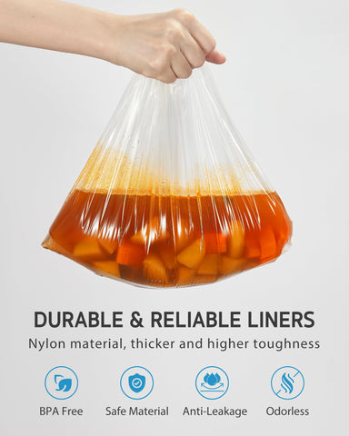 Syntus liner fits round, oval, and rectangular pots for versatile cooking.